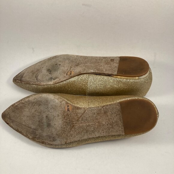 Vince Camuto Gold Glitter Flats - Picture 6 of 7